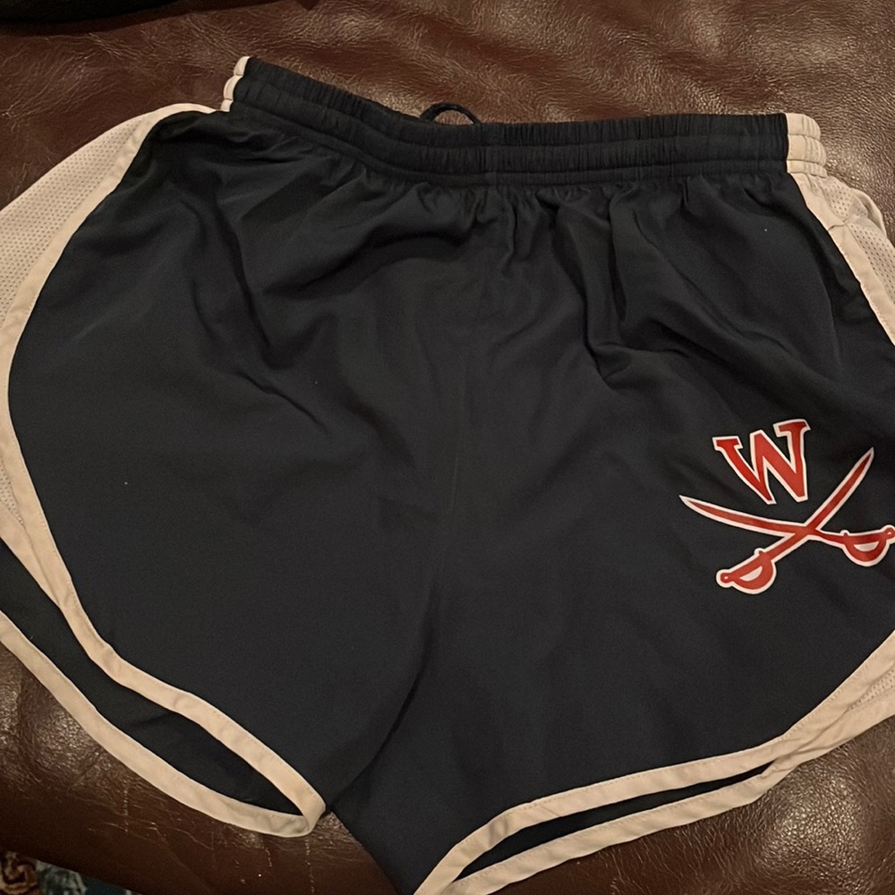 Pennant Lined Adjustable Sport Shorts with Mesh Sides and Swords Logo. Size M.